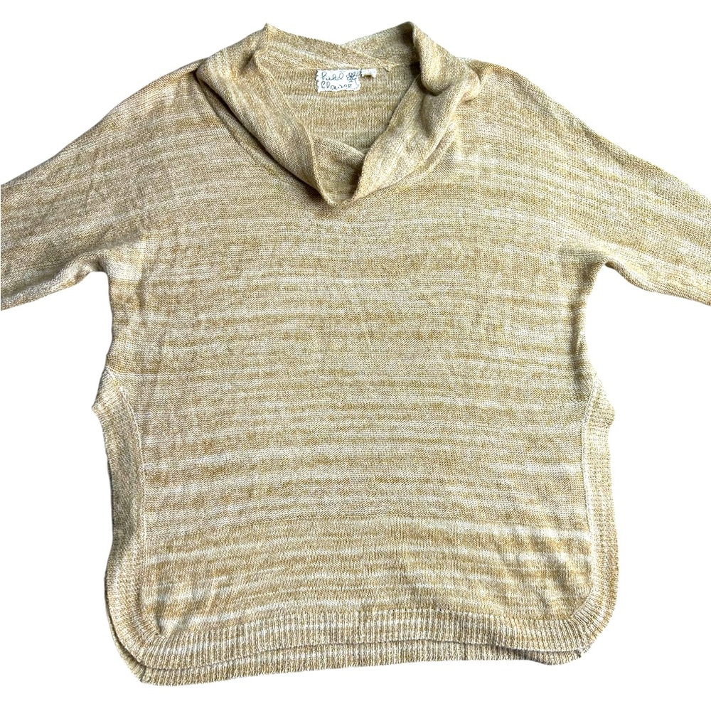 Field Flower Tan Cowl‎ Neck Sweater Women’s Size Large Lightweight Knit